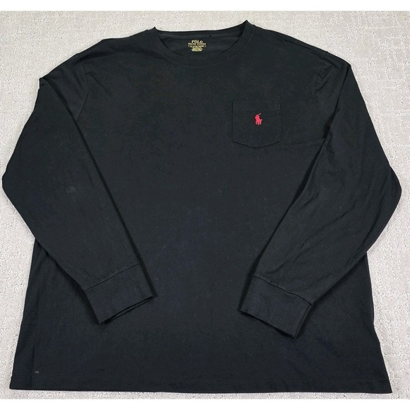 Polo Ralph Lauren Long Sleeve Classic Fit Cotton Crewneck Pocket T-Shirt Sz XL - Picture 1 of 8